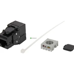 Verkkoliitin Pistesarjat Cat6 RJ45 UTP Keystone, musta