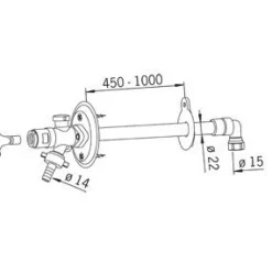 Vesipostiventtiili Oras 431515 DN 15/450-1000 mm jäätymätön