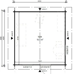 Vierasmaja LP Garden V-L, 16m², harjakatto