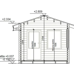 Vierasmaja LP Garden V-M, 10m², harjakatto
