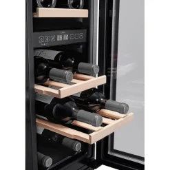 Viinikaappi Cavin Arctic Collection 30D Fullglass ACD30FGB, 29.5cm, 2 lämpötila-aluetta, tason alle asennettava, musta