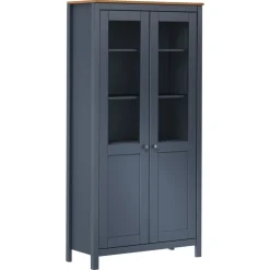 Vitriini Hill harmaa 85x37x170,5 cm täysi mänty (89013)