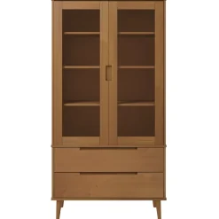 Vitriini MOLDE ruskea 90x35x175 cm täysi mänty (13413)