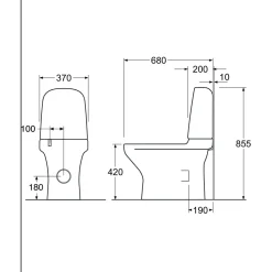 WC-istuin Gustavsberg Estetic, piilotettu S/P-lukko, Hygienic Flush, kaksoishuuhtelu, Soft Close -kannella, C+ liimakiinnitys, mattavalkoinen