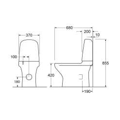 WC-istuin Gustavsberg Estetic 8300 piilo S/P-lukko, Hygienic Flush, C+, valkoinen