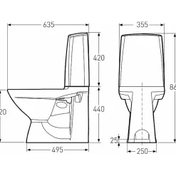 WC-istuin Ido Glow 60 kanneton ilman kiinnitysreikiä 1-huuhtelu