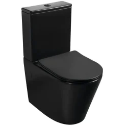 WC-istuin Interia Pako Rimless soft-close -kannella kaksoishuuhtelu, mattamusta