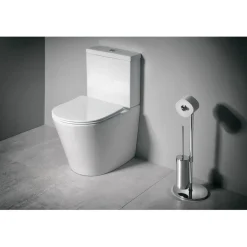 WC-istuin Interia Pako Rimless soft-close -kannella kaksoishuuhtelu, valkoinen