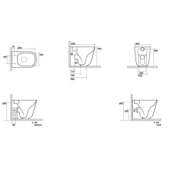 WC-istuin Kerasan Tribeca Tech 5118TK Rimless lattiamalli S/P-lukko valkoinen