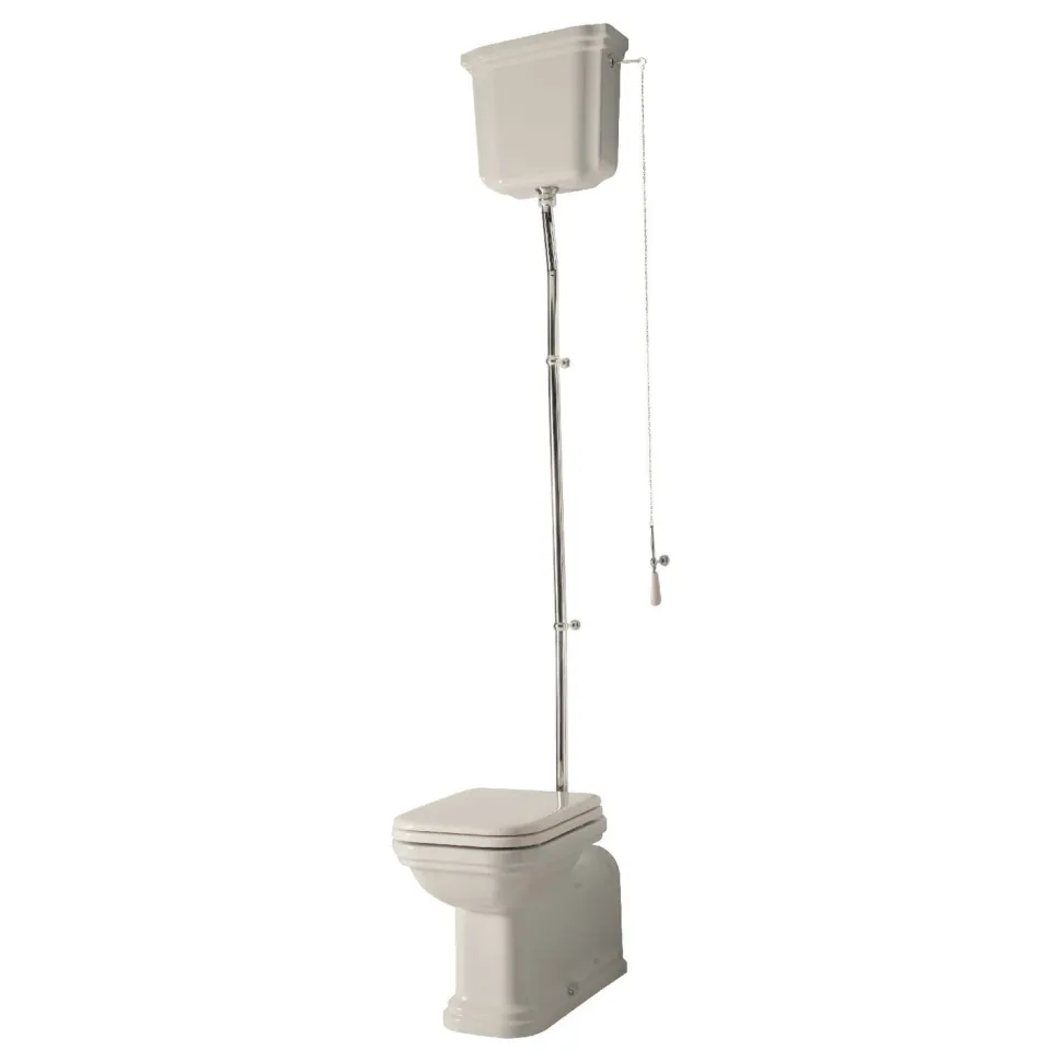 WC-istuin Kerasan Waldorf 1 keraamisella yläsäiliöllä kromi