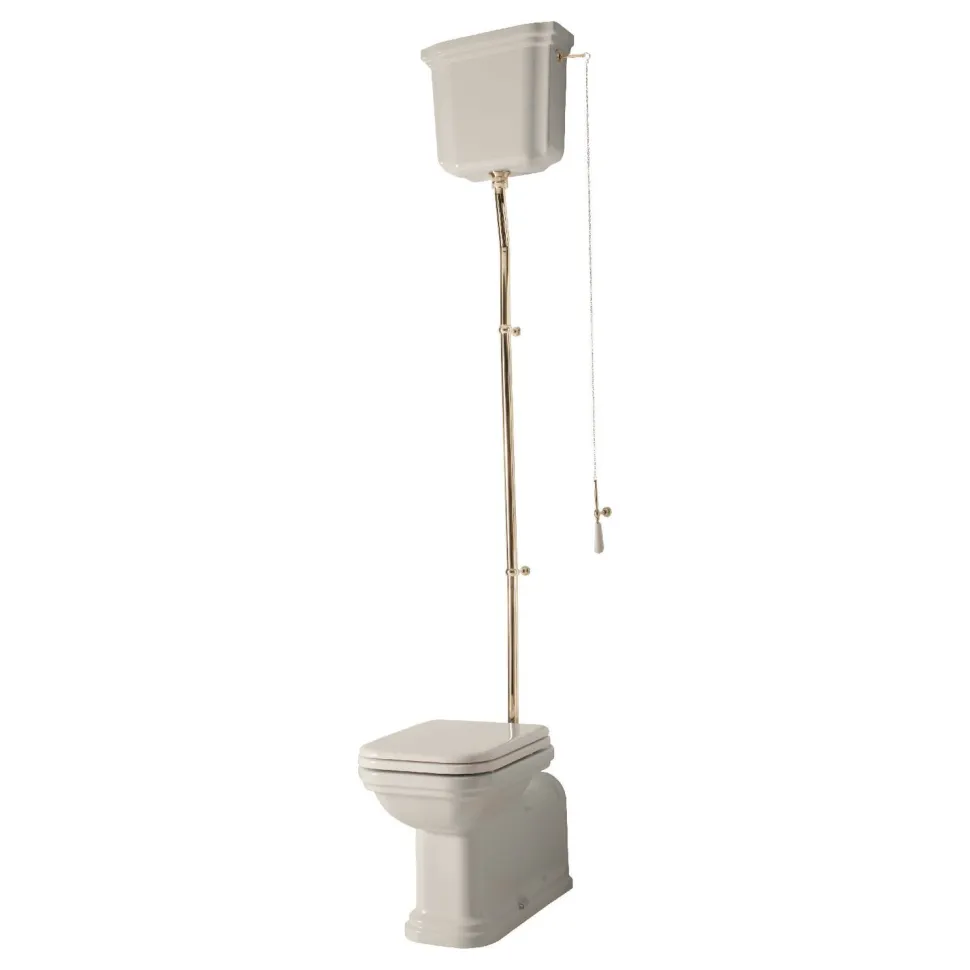 WC-istuin Kerasan Waldorf 1 keraamisella yläsäiliöllä pronssi