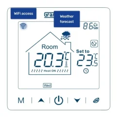 Yhdistelmätermostaatti Grand Meyer SN-20, 16 A, WiFi, musta