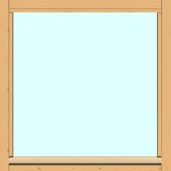 Yksilasinen ikkuna HR-Ikkunat 6x6 suojakäsitelty karmi kiinteä ikkuna tasolasi